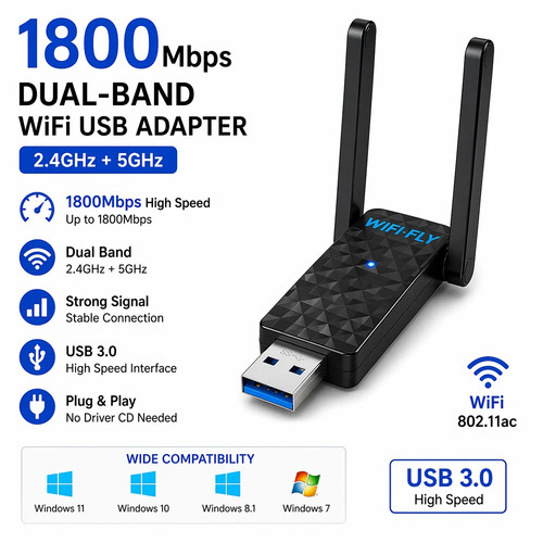 1800mbps usb wifi adapter dual - 1800mbps,