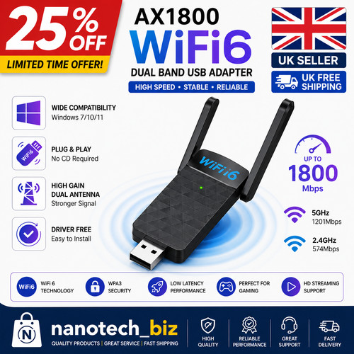 1800mbps usb wifi adapter dual - adapter,