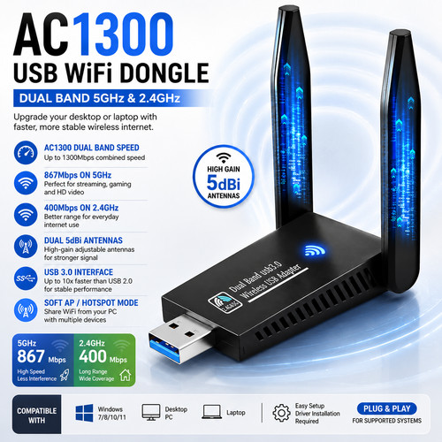 Ac1300 1300mbps usb - usb, wifi